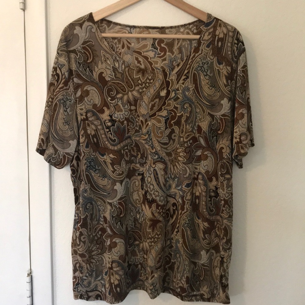 2X Brown Paisley Shirt